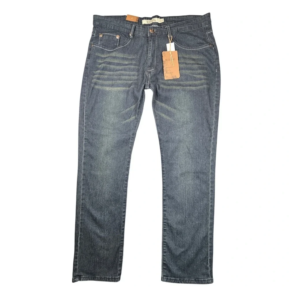 BLUE RAG Mens Flex Fit Indigo Denim Jeans Style‎ BUJ6002 Size 38x30